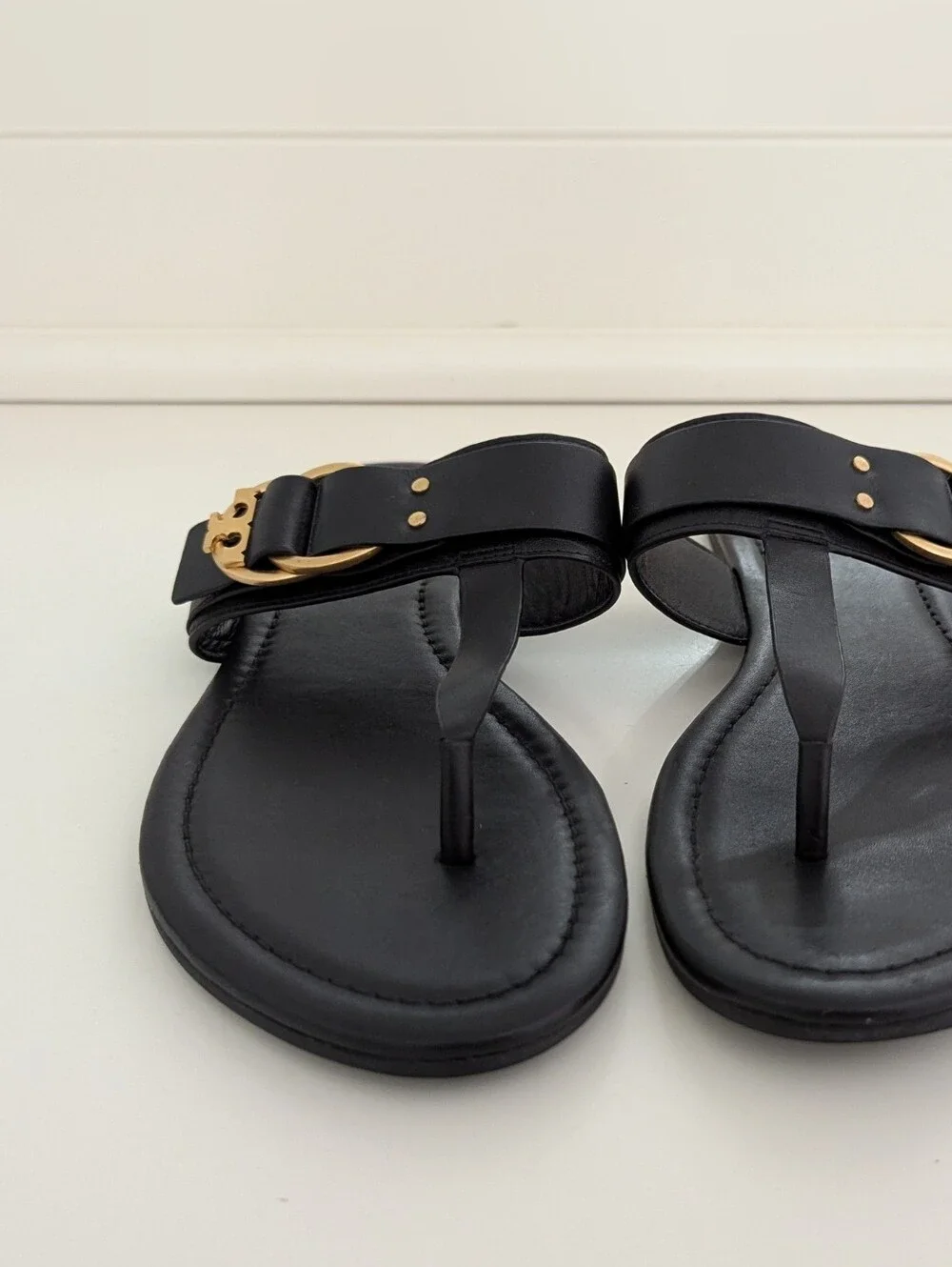 EUC! Tory Burch Marsden Sandal In Black Leather Size 10.5